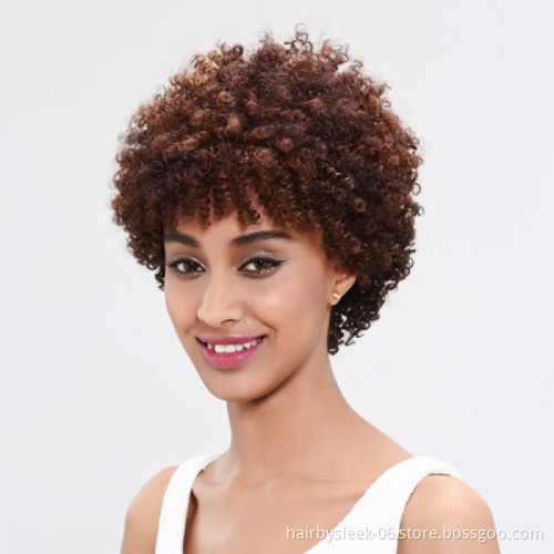 Rebecca Brazilian Wig Short Kinky Curly Virgin Whole Sale For Black Women Short Wigs No Lace Front Natural Color Human Hair Wigs